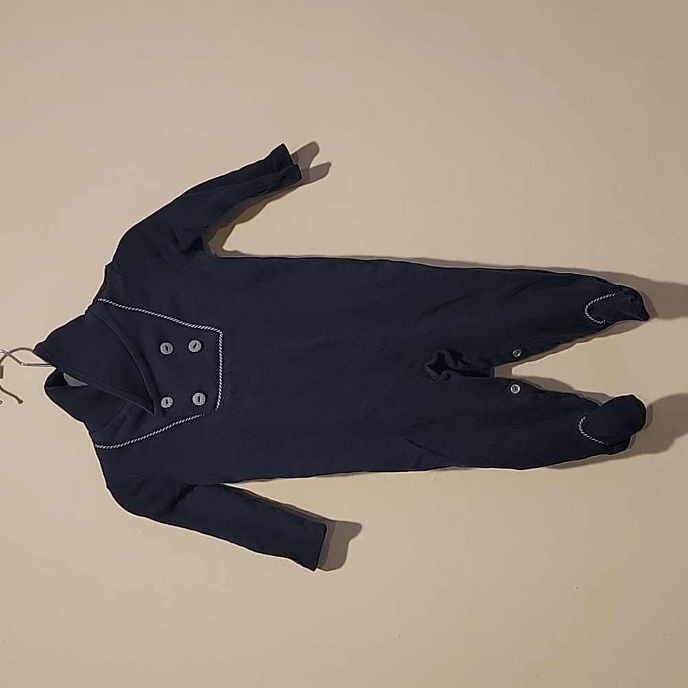 Chaps Navy Blue One piece Size 6 months outfit pajamas Romper Dressy